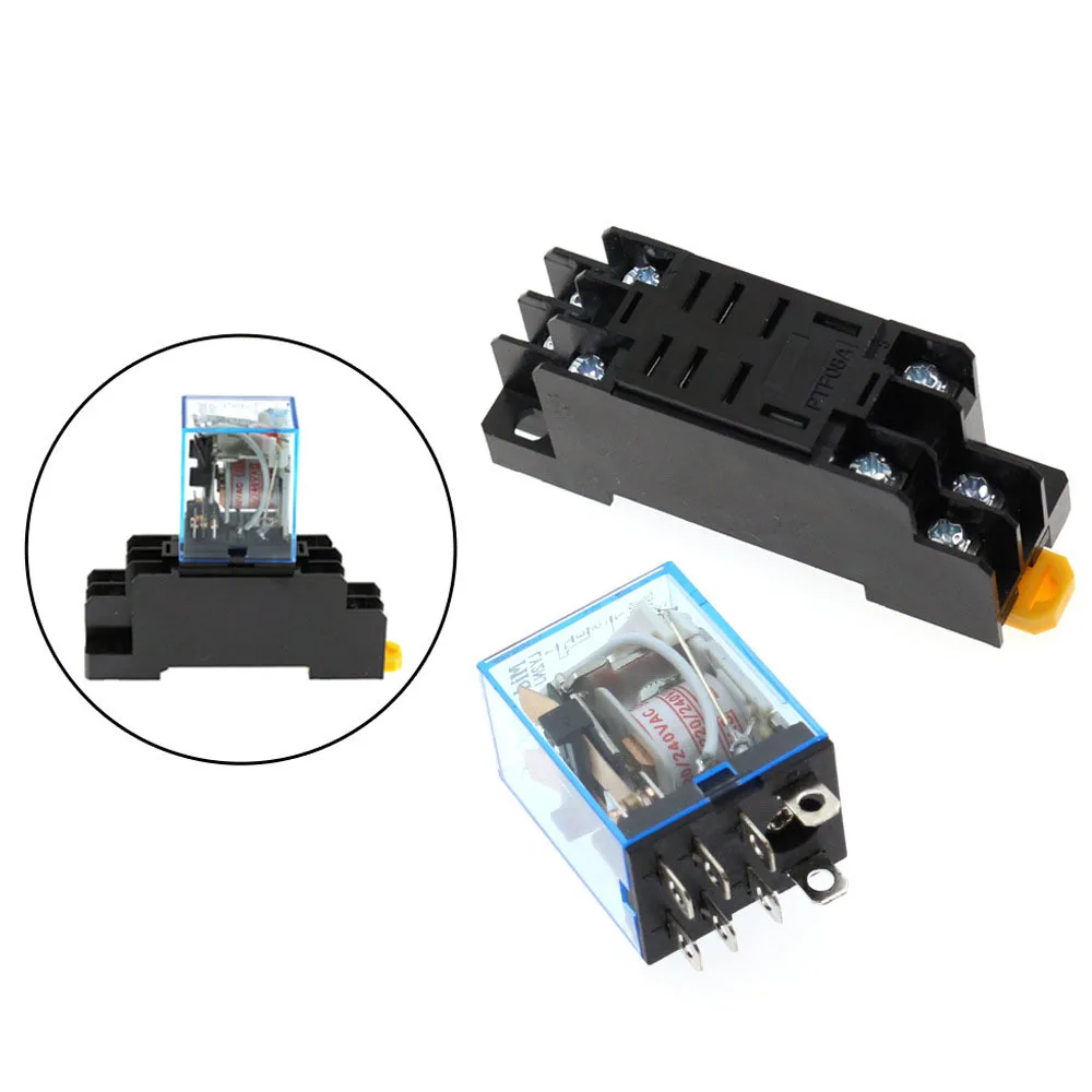 10 مجموعة LY2NJ HH62P لفائف التتابع DC12V/24 فولت/36 فولت/48 فولت/110 فولت/220/240/380 فولت التيار المتناوب 10A 8PIN مرحل الطاقة DPDT HHC68A-2Z مع قاعدة المقبس JQX-13F