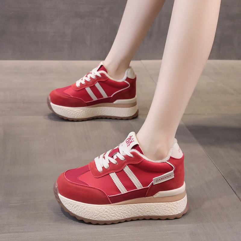 

Женская удобная повседневная спортивная обувь на толстой подошве, осень 2023, модная дышащая вулканизированная обувь с сеткой, туфли на плоской подошве с мягкой подкладкой