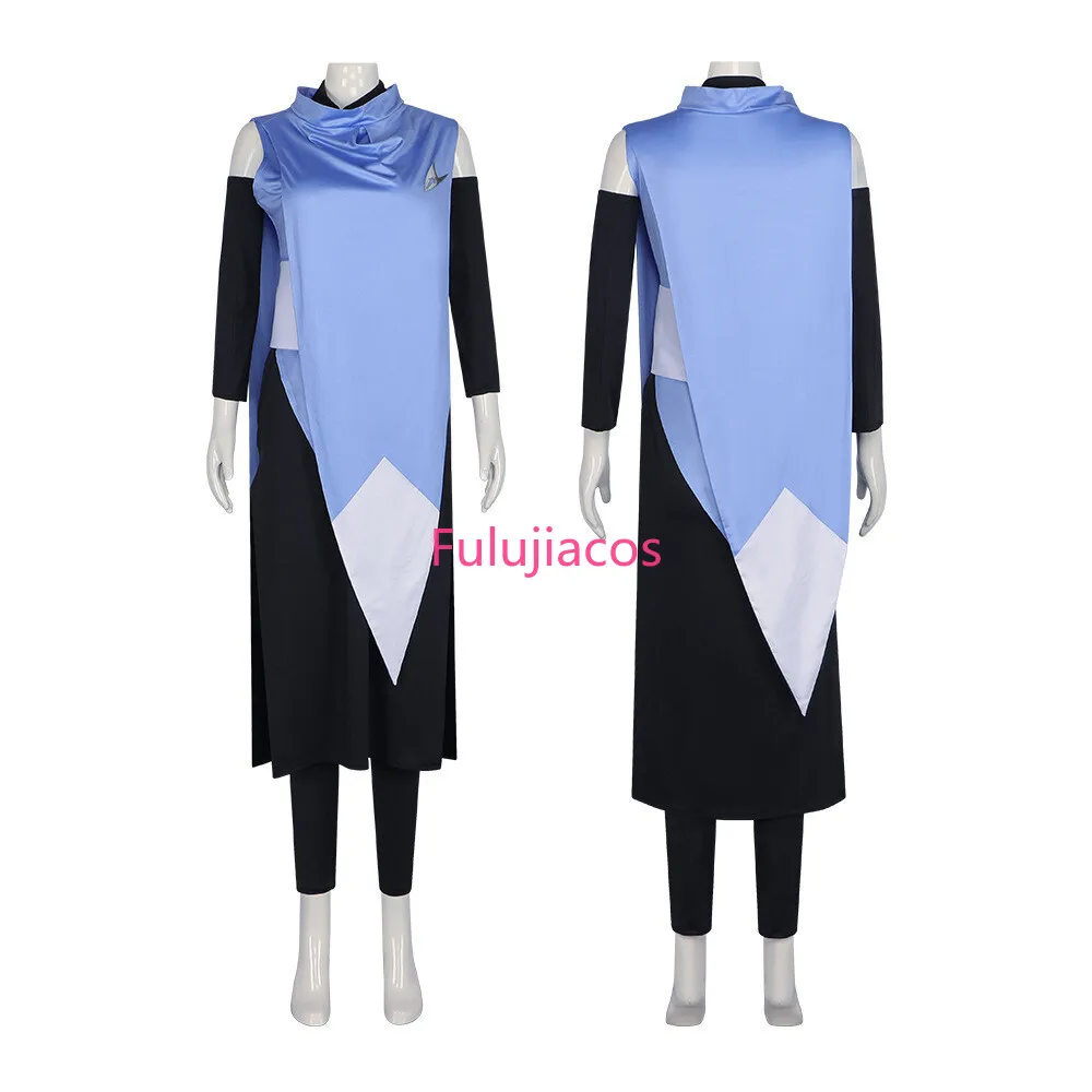 

Fulujiacos Sypha Belnades Cospaly Costume Dress Halloween Uniform Blue Outfit
