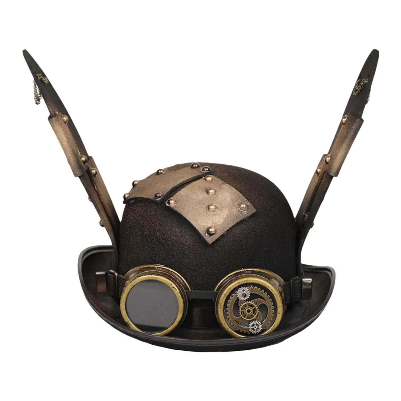 Steampunk Hat with Goggles Black Top Hat Unisex Steampunk Goggles Glasses