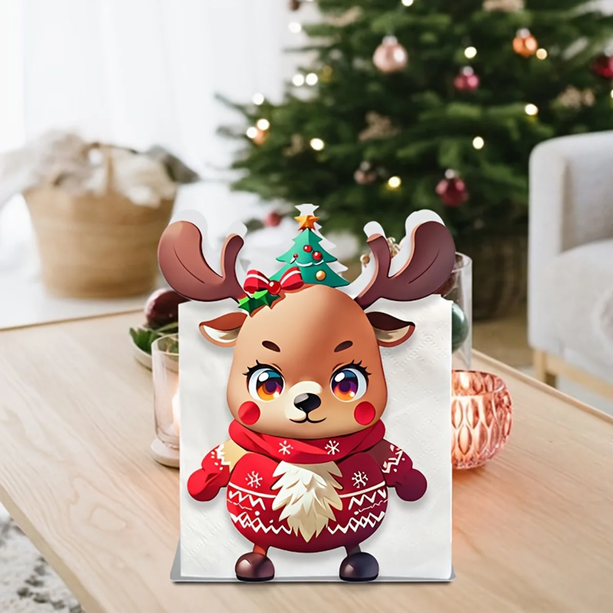 1Pc Christmas Metal Napkin Dispenser Modern Table Napkin Holder & Paper Towel Rack For Kitchen Hotel Restaurant Durable