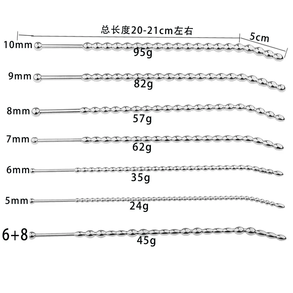 HotX Stainless Steel/Silicone Long Male Urethra Plug Sounds Dilator Penis Plug Stretcher Men Rod BDSM Insert Catheter Sex Toy