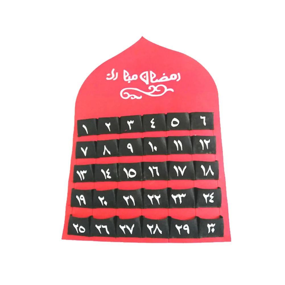 

1pc Felt Calendar Wall Calendar Hanging Eid Countdown Wall Decor Home Calendars Festival Atmosphere Gift Idea