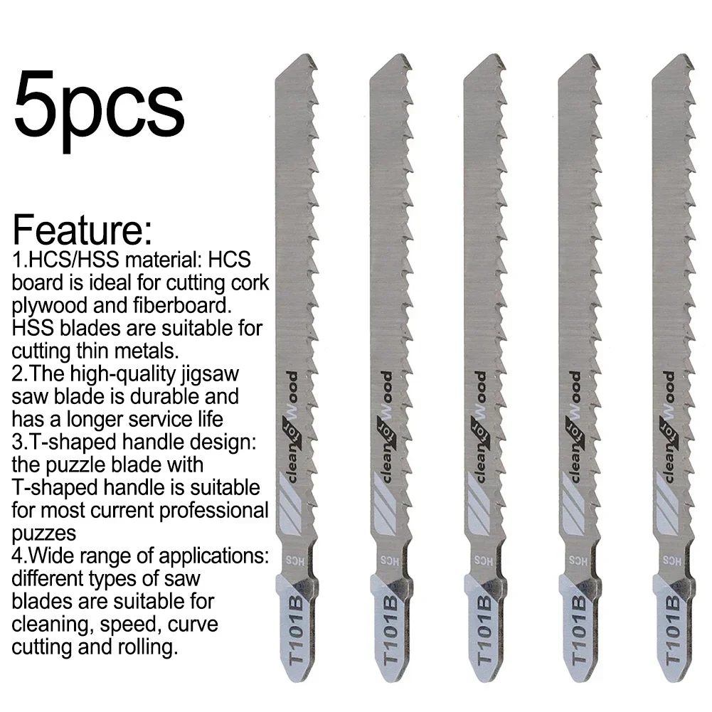 5 uds hojas de sierra T101B corte inferior chapa de laminados HCS herramientas eléctricas aptas para Dremel multiherramienta Serra Circular Serra