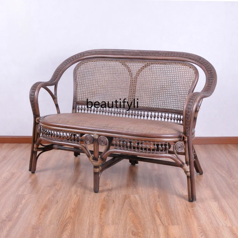 

Double Seat Rattan Chair Sofa Rattan Balcony Leisure Chair Living Room Rattan Chair Rattan Armchair