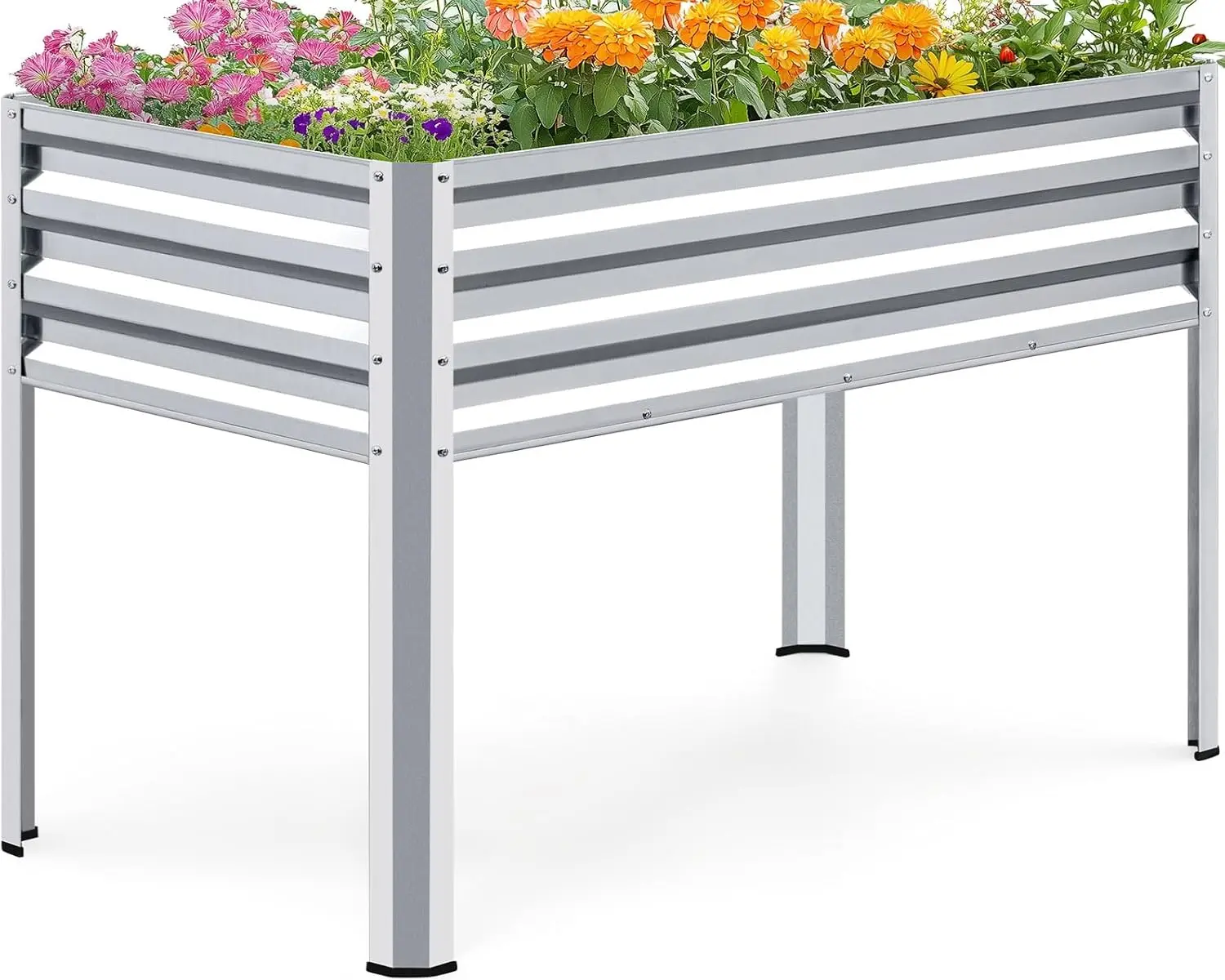 

48x24x30 Galvanized Raised Garden Bed Planter Box with Legs for Plants