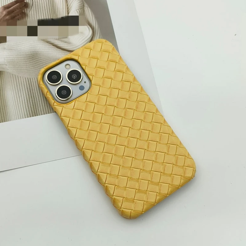 Luxury Woven Grid Pattern Breathable Mesh Cooling Thin Soft Back Cover Phone Case For iPhone 16 Pro Max Plus