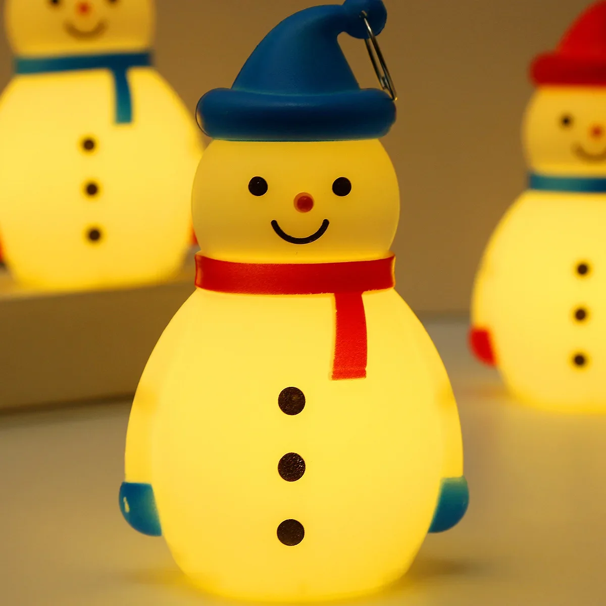 Accesorios de fotografía para niños, decoraciones navideñas, muñeco de nieve iluminado, luces nocturnas de Navidad y luces de viento