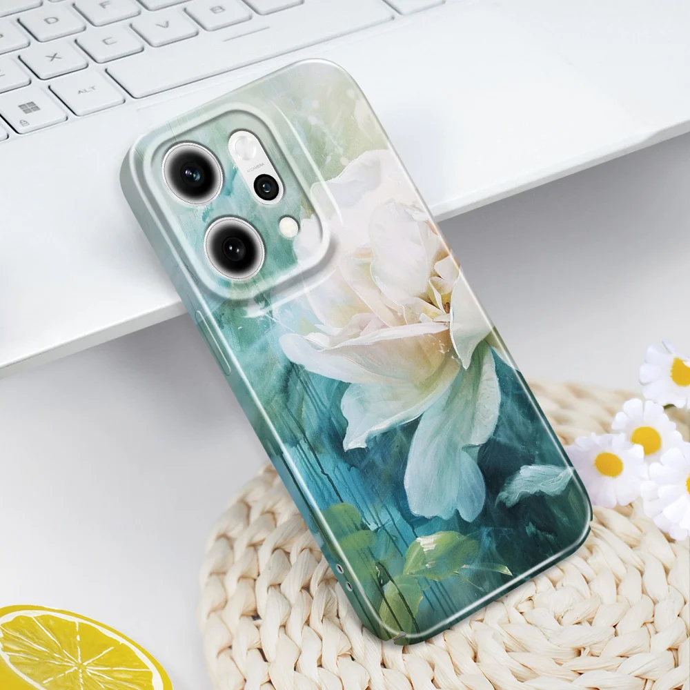 Grote witte bloemen telefoonho - Oppo Reno 12 recensie en prijs