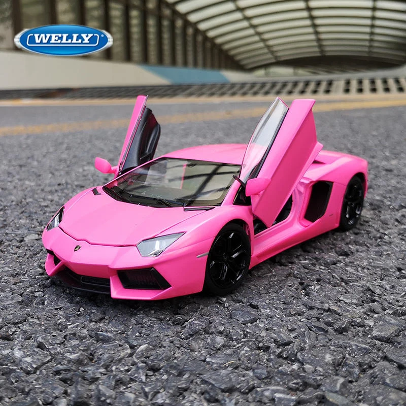 WELLY 1:24 Lamborghini Aventador LP700-4 Alloy Car Model Diecasts Metal Toy Sports Car Model High Simulation Childrens Toys Gift