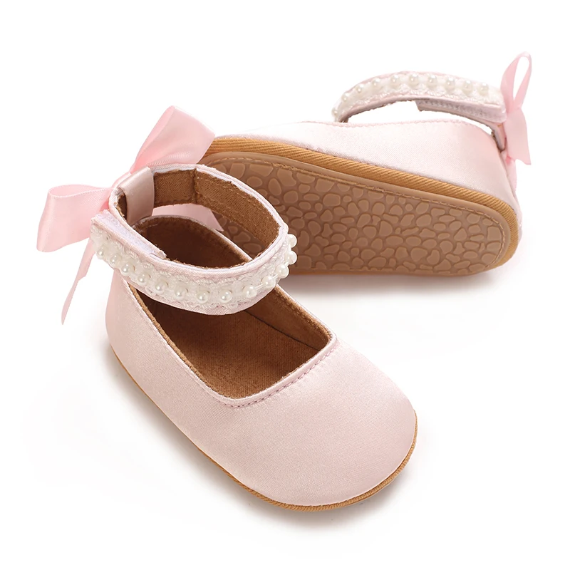 Mary Jane Flats für Kleinkinder, Mädchen, mit Schleife, rutschfeste, weiche Sohle, Prinzessinnen-Laufschuhe für Kleinkinder, Sneaker, Hochzeitskleid, Tanzschuhe – Detail 15