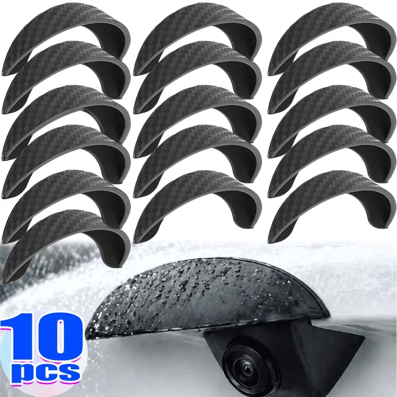 Car Rear View Camera Rain Cover Sun Visor Shield Waterproof Anti Glare Protector Flexible PVC Carbon Eyebrow Shade for SUV Truck