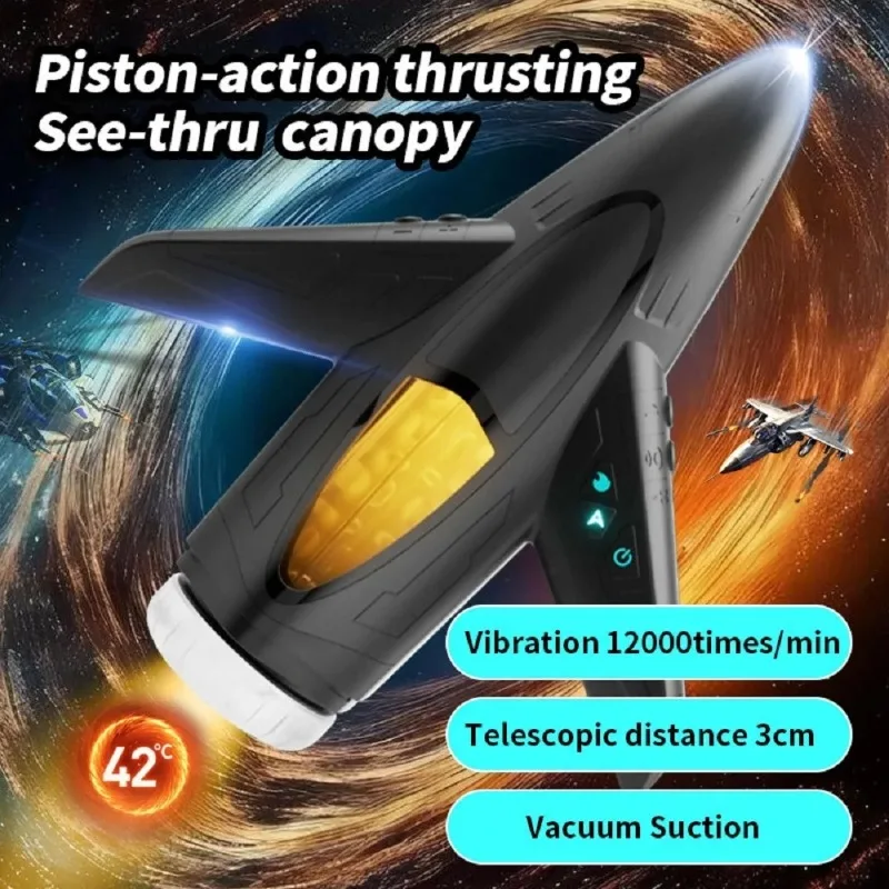 Simulated Airplane Masturbation Cup Thrusting Sucking Vacuum Piston Heating Stroking Training Sex Toys for Men Adult Supplies 18