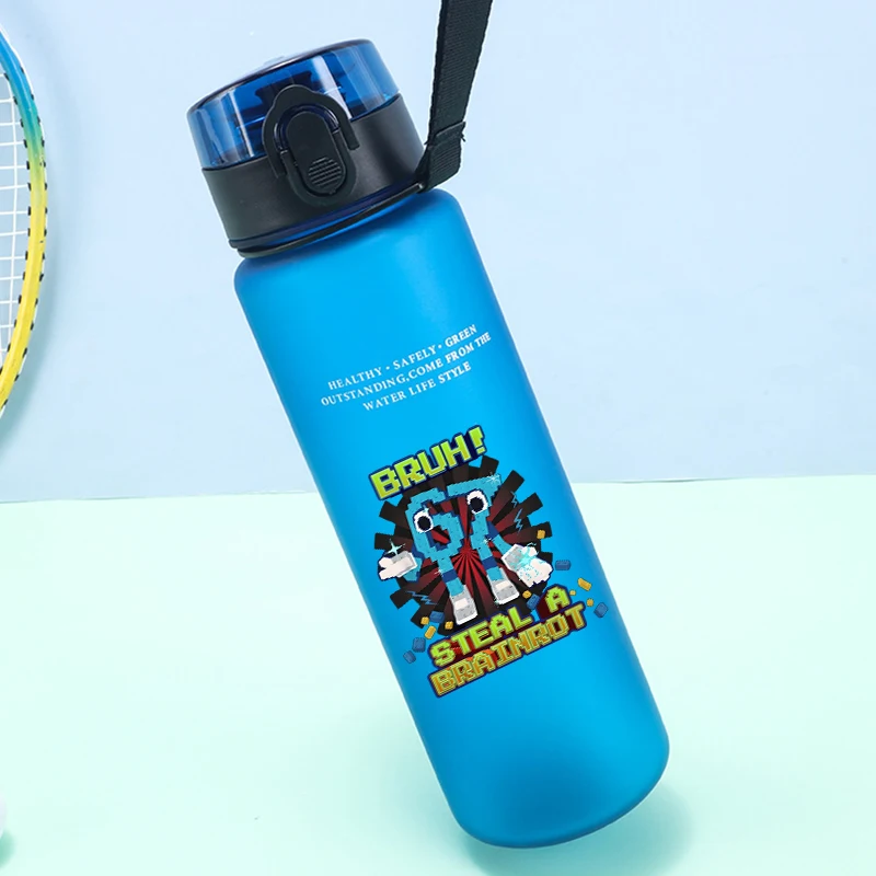 Botella de agua deportiva de 650ML Ruba A Brainrot 67, tazas reutilizables portátiles a prueba de fugas motivacionales, jarras de gimnasio para viajes al aire libre