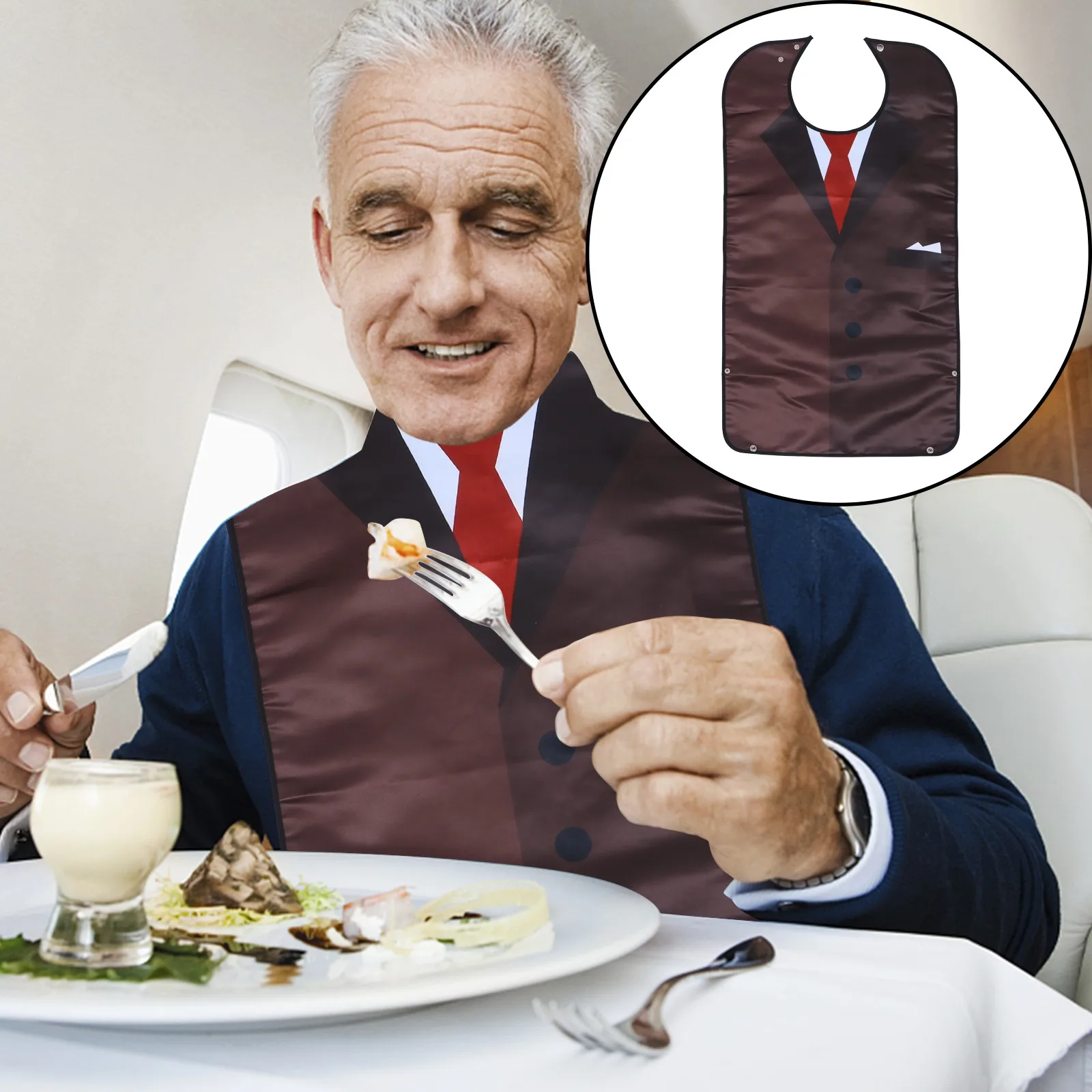 

Waterproof Adult Bib Double Layer Lightweight Flexible Reusable for Seniors Elderly Disabled Patients Crumb Catcher