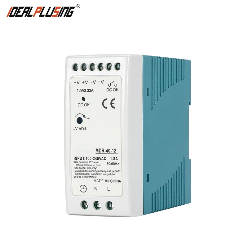 12v 24v 36v 48v Industrial ac to dc amp din rail power supply adjustable single output