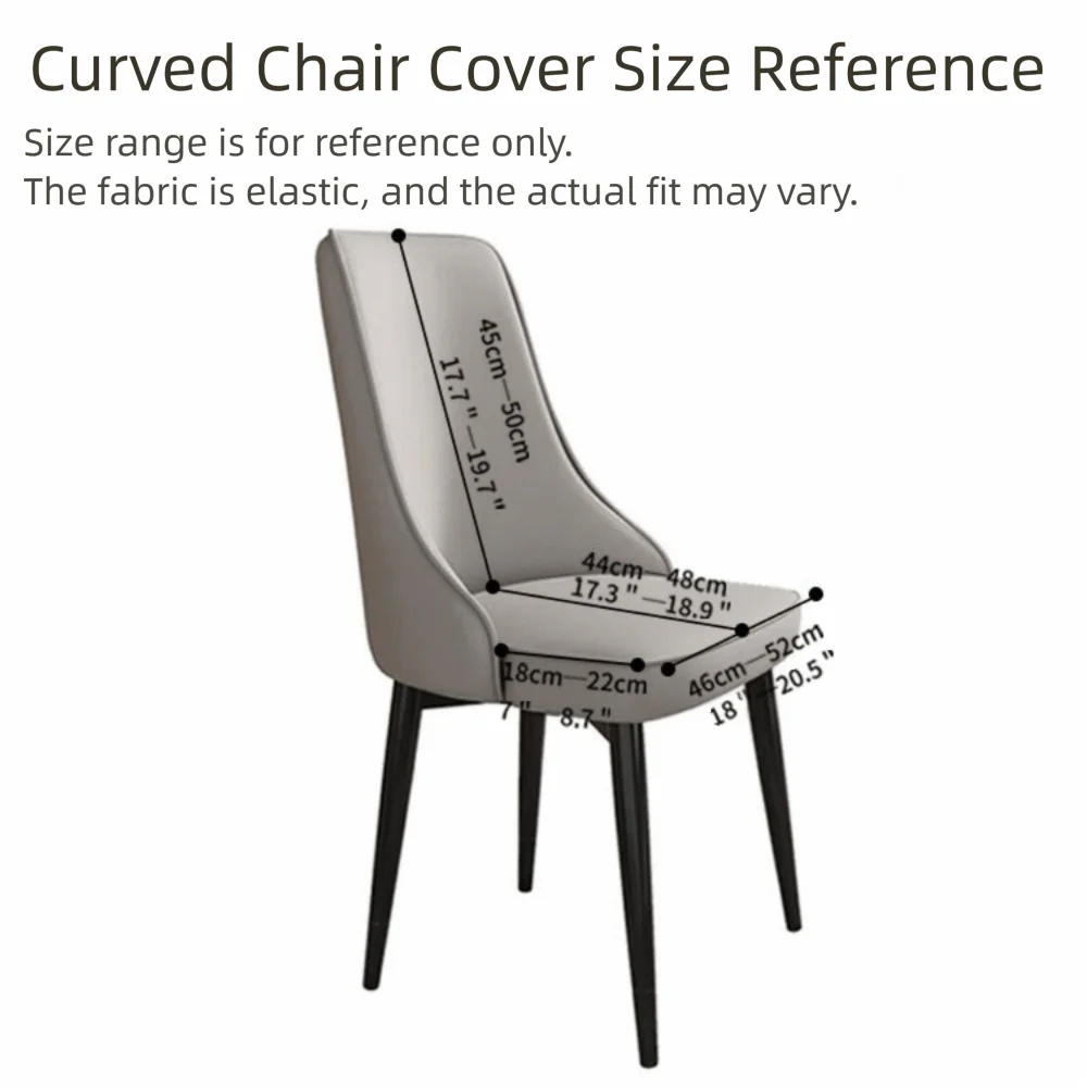 Leaf Pattern Curved Chair Cover Stretchable Elastic Band Restaurant Stool Cover Soft Dust-proof Dining Chair Cover Home Decor