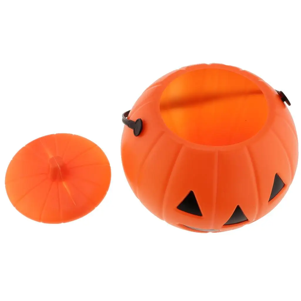 Halloween Candy Bucket Pumpkin Holder Jar Plastic Trick or Treat Pot for Kids Party Decor view 3
