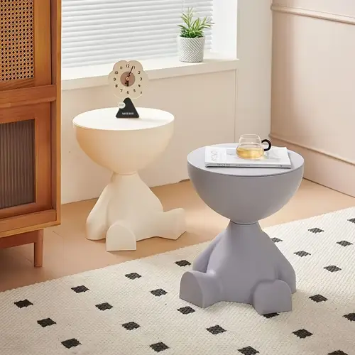 1pc bear shaped plastic multifunctional bedside table, easy to assemble, suitable for living room and bedroom storage - Image 3