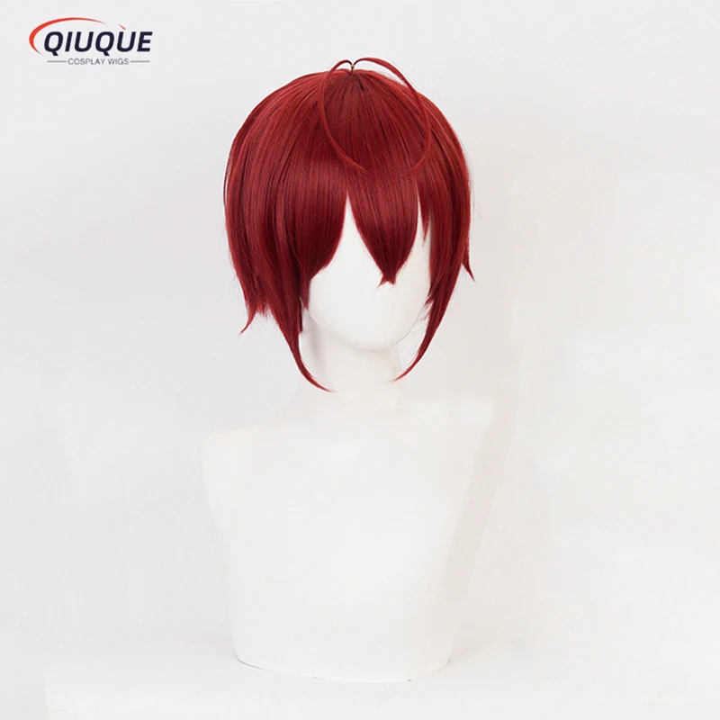 Anime Twisted Wonderland Riddle Cosplay Wig Riddle Rosehearts Red Short Heat Resistant Synthetic Hair Party Wigs + Wig Cap