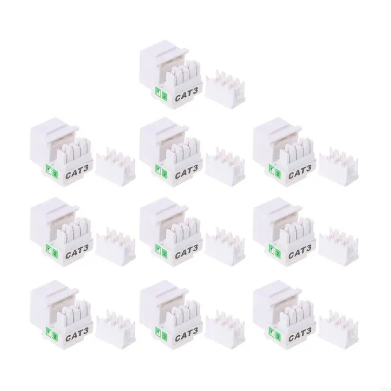 F68C RJ11 커넥터 4선 케이블 어댑터 텔레콤 음성 잭 Cat3 정보 소켓