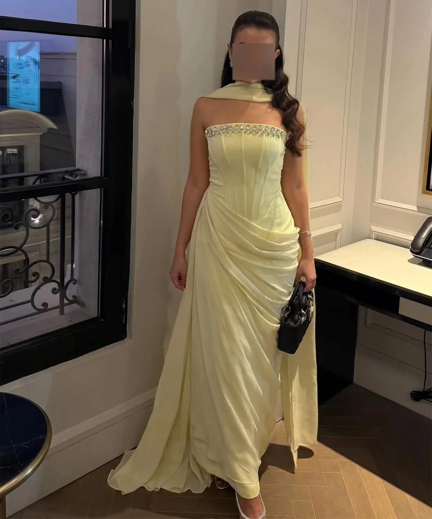 

Chiffon Beaded Long Bespoke Occasion Gown Evening Dresses Pastrol Unisex Jersey Retro Dubai Saudi Arabic Israel Prom Customized