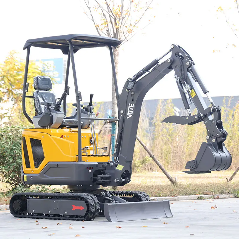 

VTW-16 Mini Crawler Excavator 1.6Ton Small Digger Kubota Engine Compact Excavador with Side Swing and Hydraulic Attachments