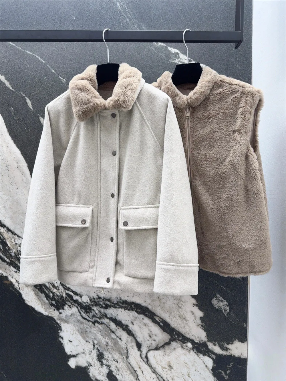 High Neck Double Zipper Solid Color Slim Fit Short Knit Sweater Womens Retro Classic Commuting Cashmere Elegant Chic Top