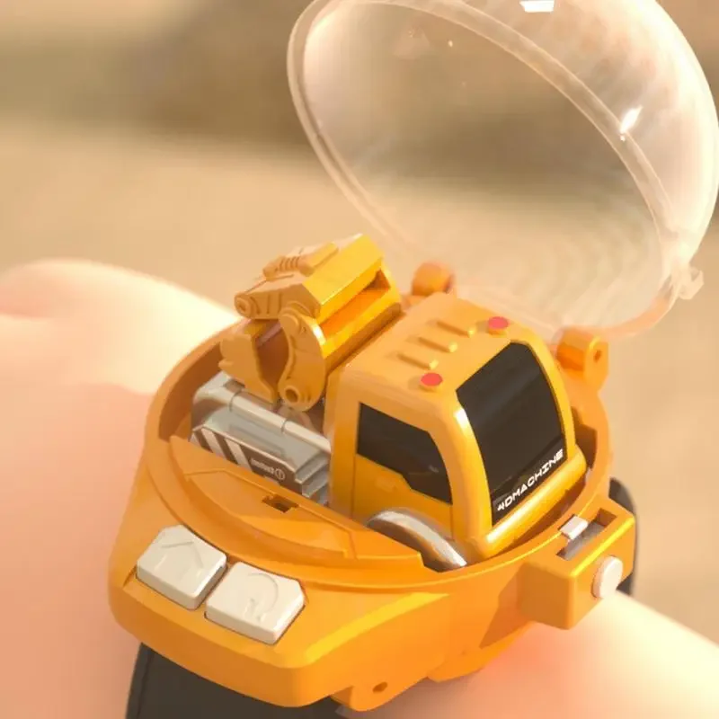

2.4G Rechargeable Watch Remote Control Engineering Truck Wearable Kids Construction Vehicle Portable Toy Gift