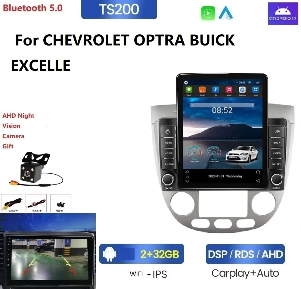 Android13 8 + 128 ГБ IPS автомобильная радиостанция для CHEVROLET OPTRA BUICK EXCELLE 360 камера BT стерео ADAS DVR мультимедийная система