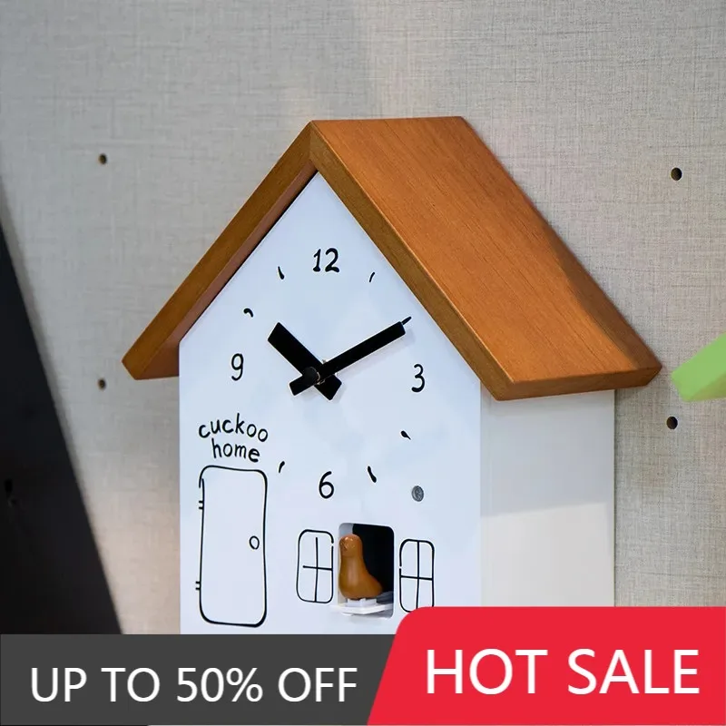Cute Wall Cuckoo Clock Art Living Room Cuckoo Clocks Retro Bedroom Wall Clocks Modern Household Aesthetic Decoration Clock