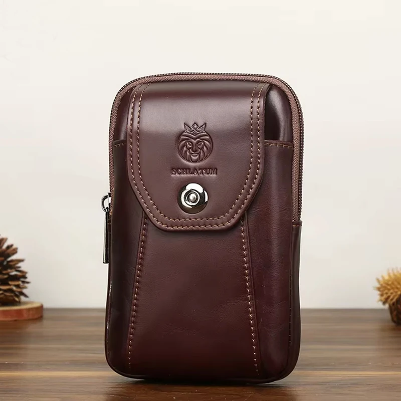 

Винтажная поясная сумка из натуральной кожи, мужская поясная сумка, повседневная мужская поясная сумка для телефона, новинка