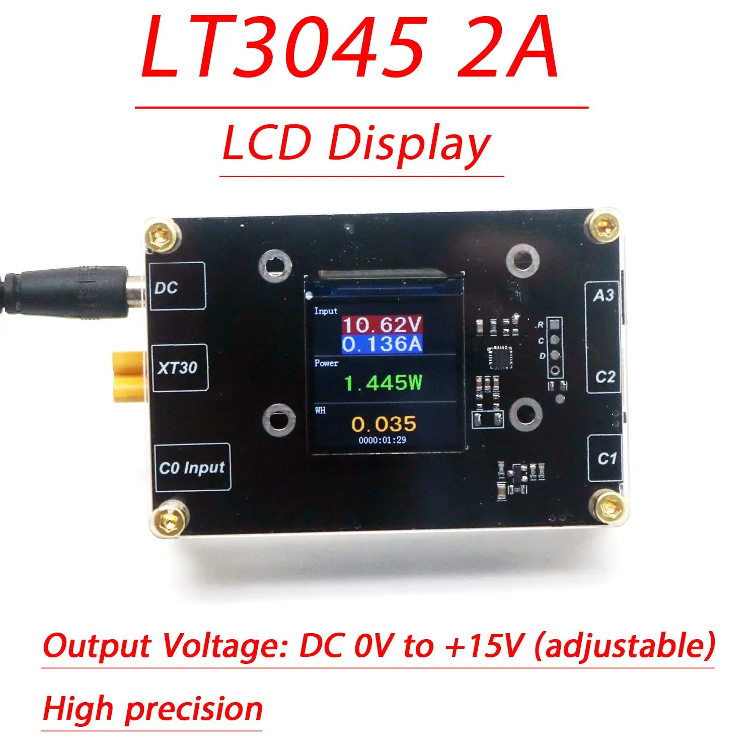 Digital Display 2A 4x LT3045 Low Noise Linear Regulator 0-15V Adjustable For Audio DAC & RF signal Filter switch Power Supply