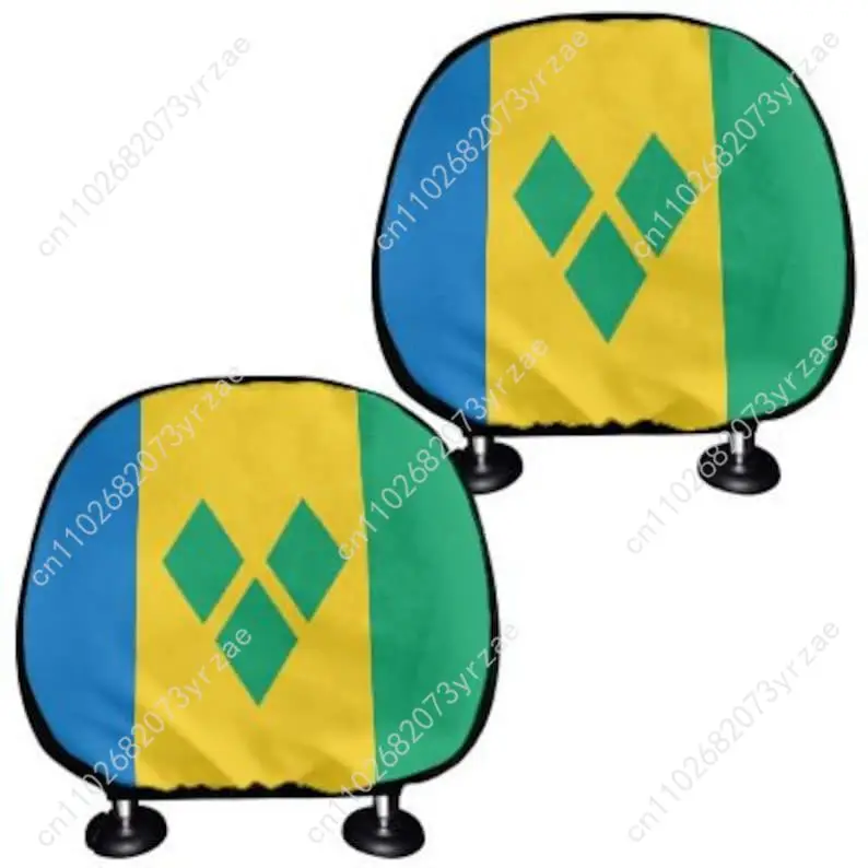 

Saint Vincent Car Seat Headrest Cover (2pcs) Environmentally Friendly Headrest Protector Breathable Comfortable Vehicle Decor