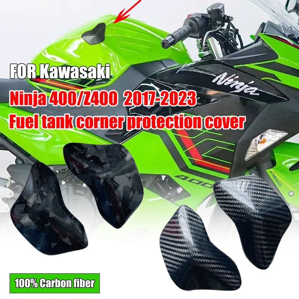 For Kawasaki Ninja 400 Z400 2017-23 Motorcycle accessories Carbon Fiber Fuel Tank Protective shell Modification Shell Decoration