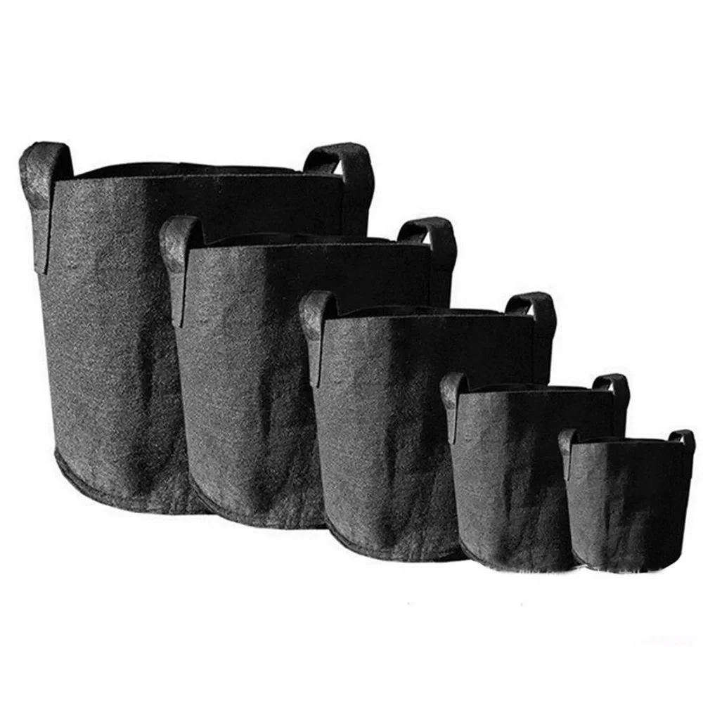 6 Sizes Black Thickening Fabric Pot Plant Pouch Root Container Grow Bag Tools Garden Pots Planters Supplies