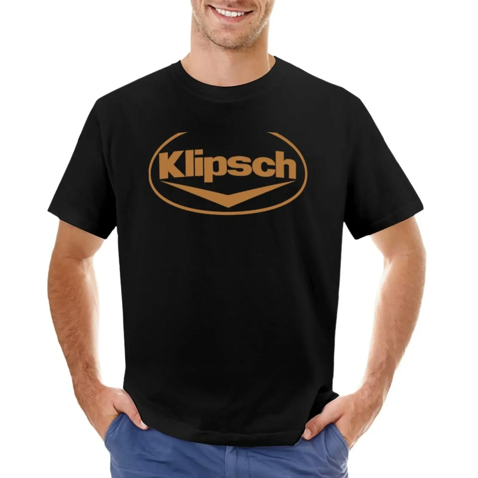 cute tops plus size tops plain black t shirts men Best Selling Klipsch Logo   Anime tops t shirt for harajuku  men clothing