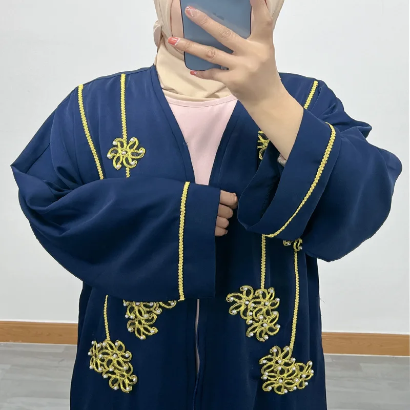 Moda Kimono musulmano Abaya Cardigan Ramadan Dubai turchia abiti Eid islamico sciolto confortevole Jalabiya per le donne