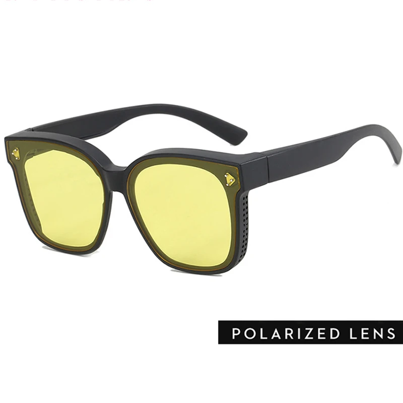 Tendência polarizada óculos de sol para mulheres design simples óculos decorativos carro condução óculos unisex visão noturna senhora uv400