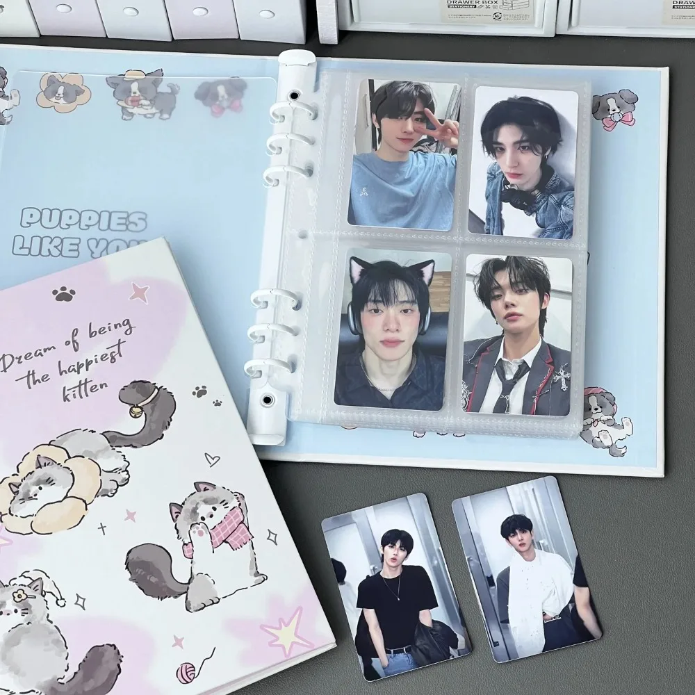 Puppy A5 Binder Photocard Holder Kpop Idol Photo Album Kawaii Cat Photocards Collect Book Album for Photograph