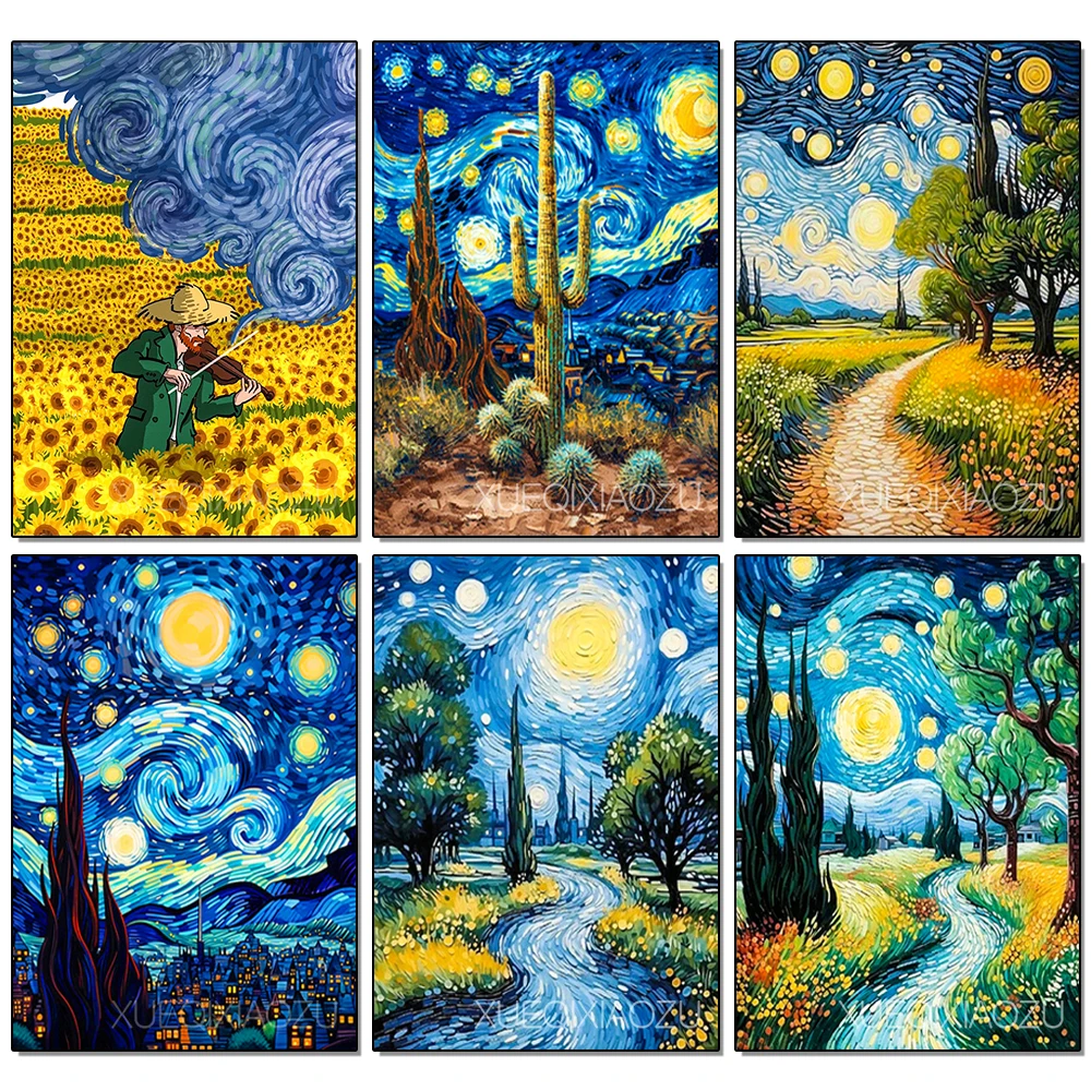 DIY 5D Art Diamond Painting Kit Van Gogh Impression- Perfect Gift for Handmade Home Decor