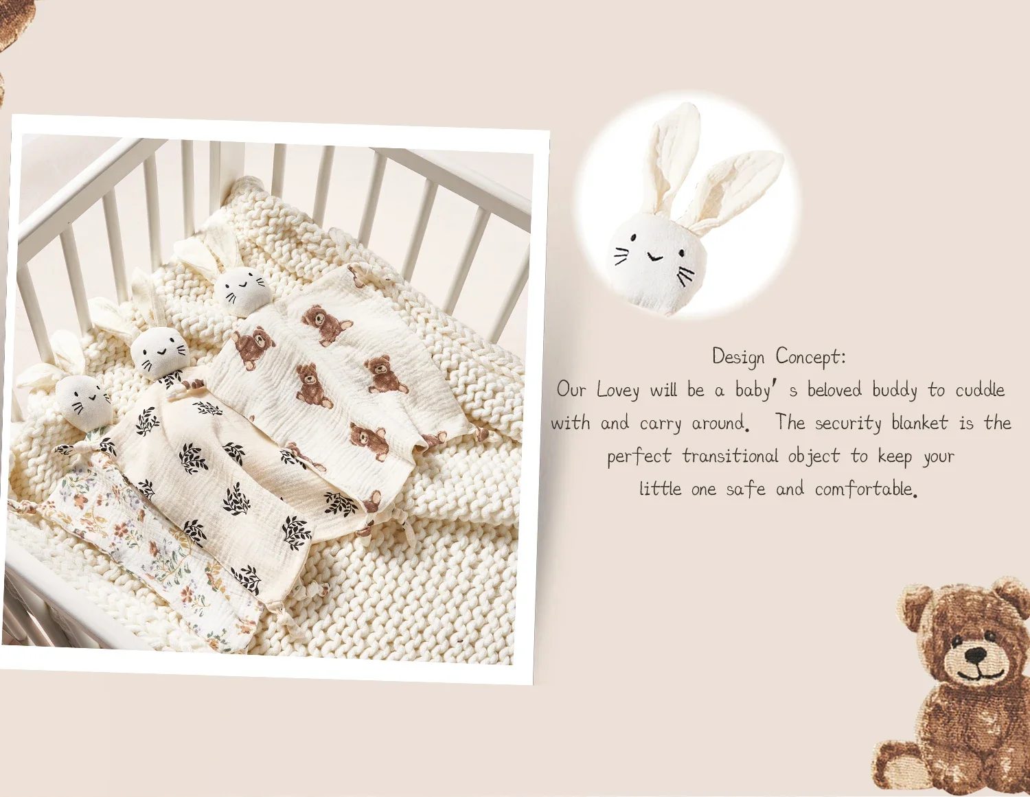 Baby Soothing Towel Soft Rabbit Doll Cotton Teether Infant Comfort Sleeping Nursing Cuddling Blanket Toys Appease Towel Baby Toy