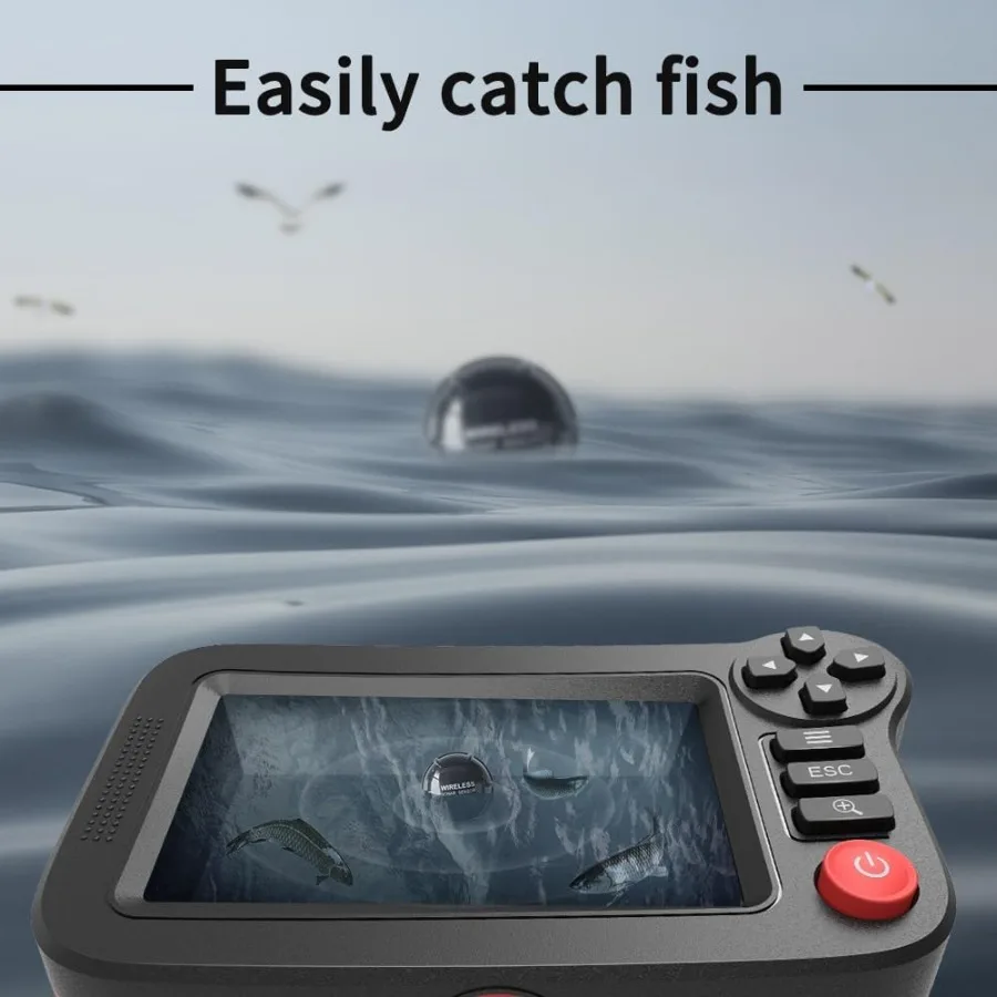 يده صياد السمك المحمولة الصيد كاياك Fishfinder الأسماك عمق مكتشف معدات صيد الأسماك مع محول السونار وشاشة الكريستال السائل ل #4