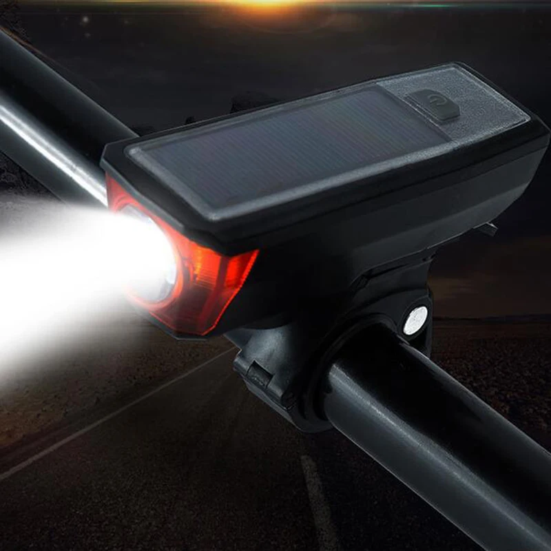 ไฟหน้าจักรยานพร้อมแตร 140dB, ไฟหน้า, ชาร์จ USB, แบตเตอรี่ 2000mAh, 4 โหมดแสง, LED, ปั่นจักรยานเสือภูเขา