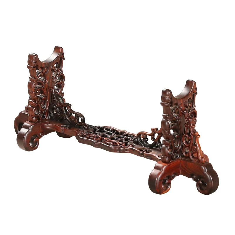 Red Rosewood Knife Holder Ivory Stand Bottom Support Horn Stand Ruyi Stand Sword Holder Display Crafts Solid Wood Display Shelf