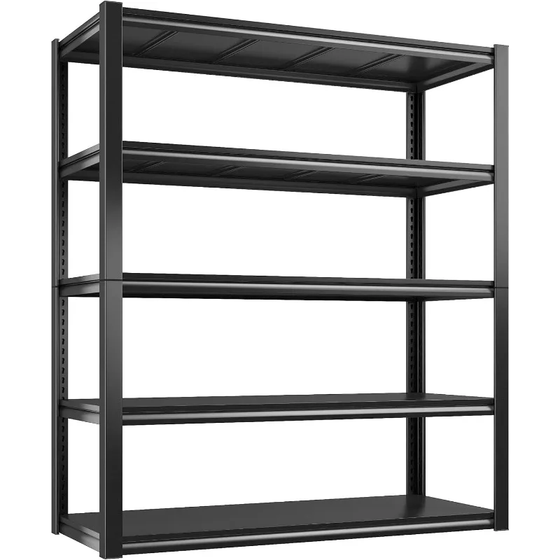 48''W Garage Shelving 2500LBS Storage Shelves Heavy Duty Garage Shelves 5 Tier Adjustable Metal Shelves48''W X 72''H X18''D