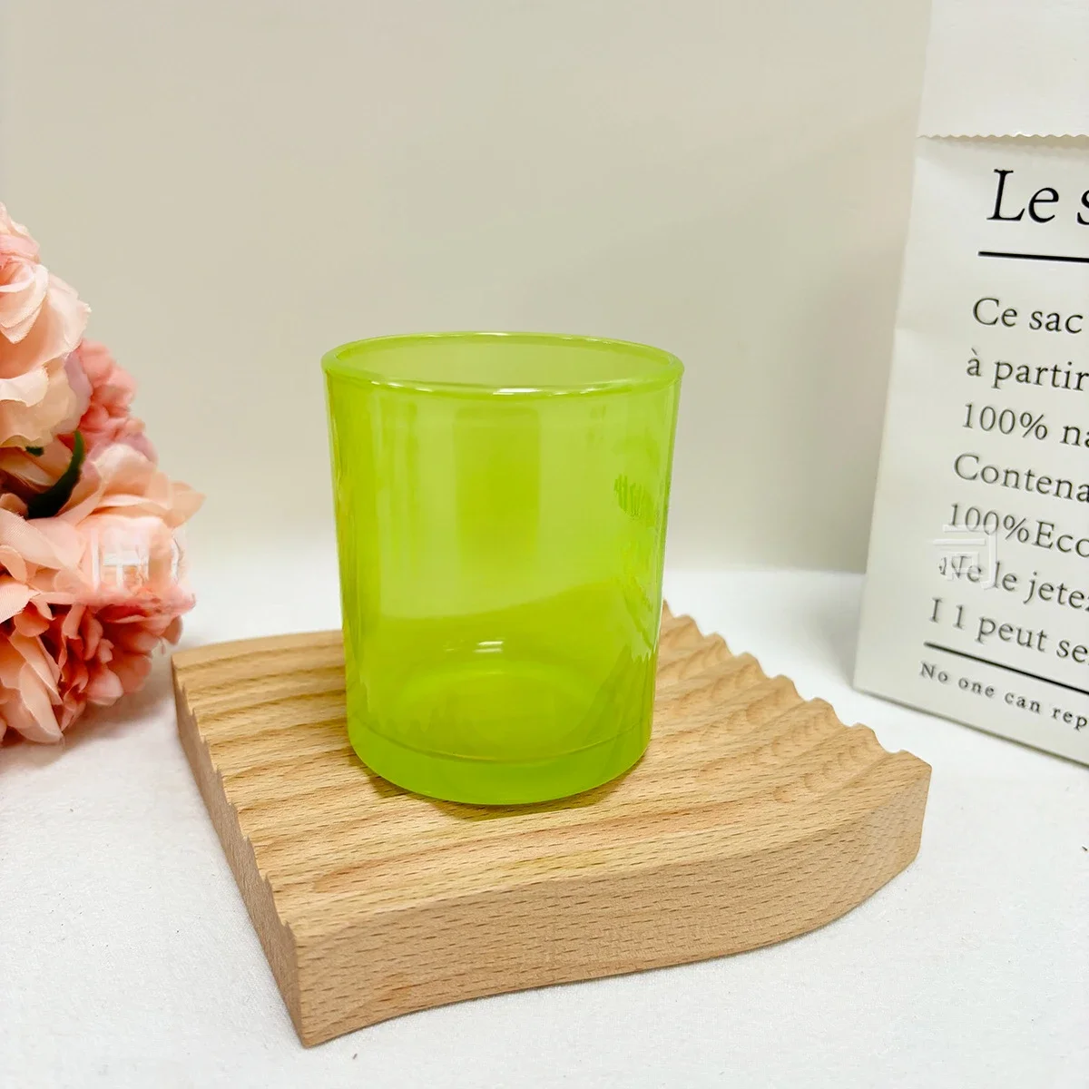Colored Glass Candle Holder, Soy Wax Glass Container, Home Decor Accessory