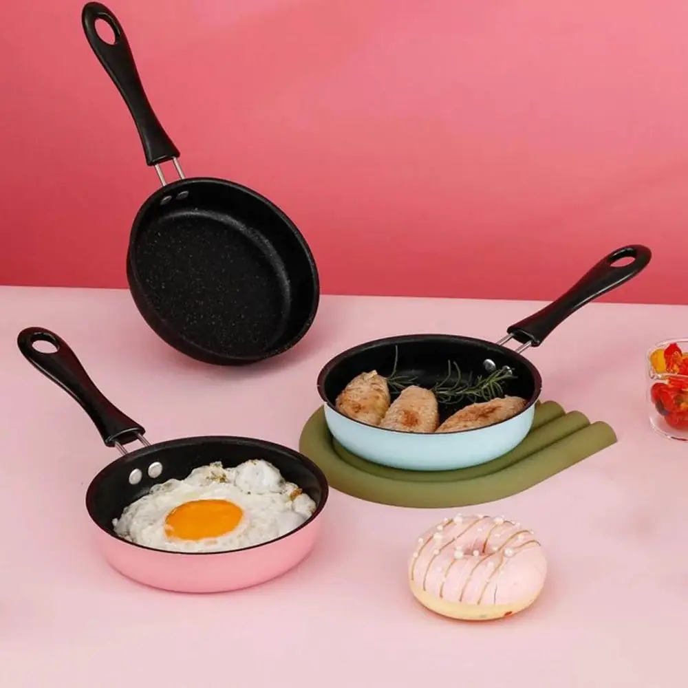 12cm Mini Non-stick Pan with Anti-stick Coating Professional Fry Egg Pan Lightweight Long Handle Omelette Pot Kids Toy