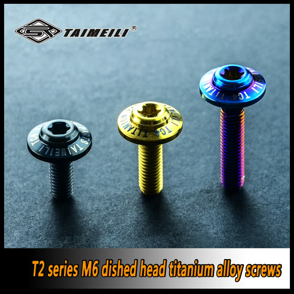 TAIMEILI 1pcs Titanium alloy Bolt T2 Series Dished Screw M6 x10/16/20/25/30mmLocomotive shell Modification and Repair