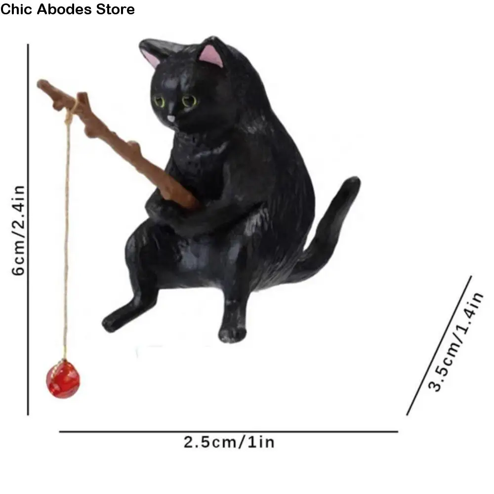 

Aquarium Tanks Decor Bonsai Micro-landscape Miniature Figurines Cat Statue Fish Tank Ornaments Kitten Fishing Ornament